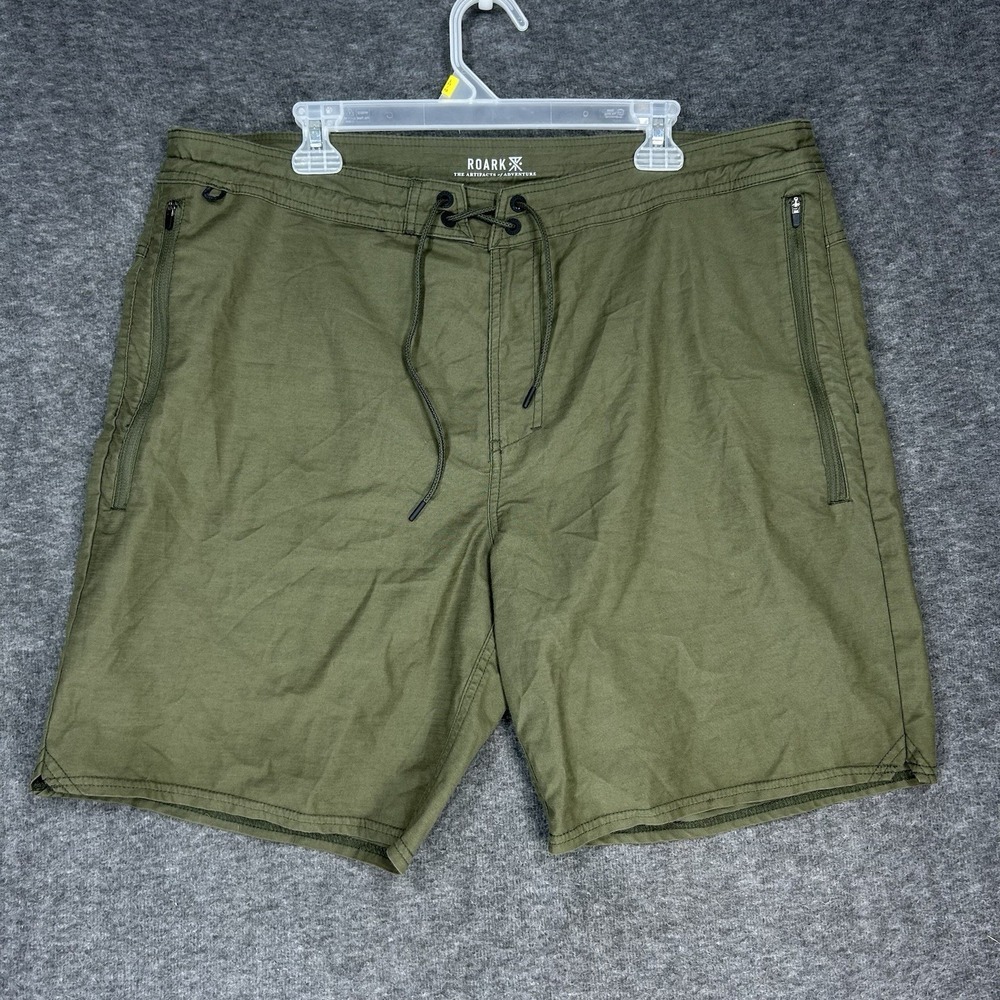Roark Layover 2.0 Shorts Mens 38 Green Drawstring Hiking Athletic 8.5" Inseam
